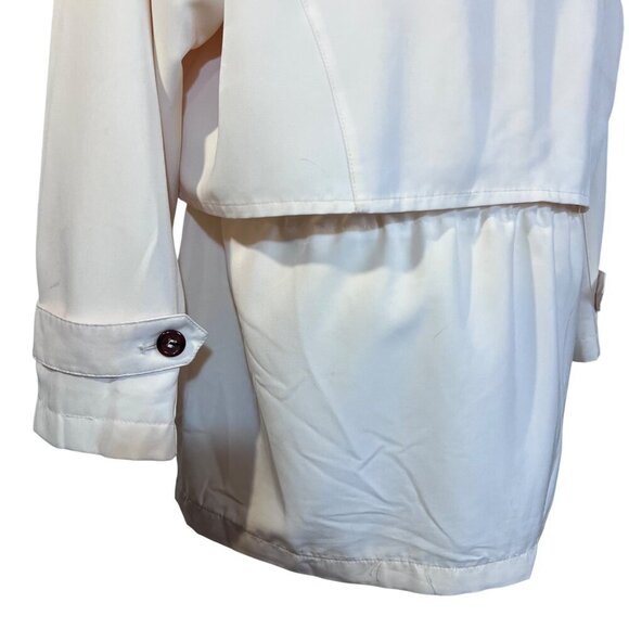 London Fog Womens Buttery Cream Lightweight Button Zipper Jacket Adjustable - L - Picture 5 of 16